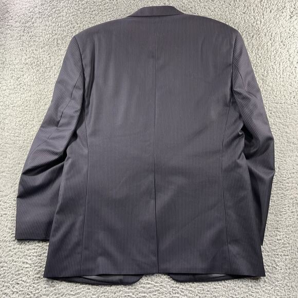 LAUREN RALPH LAUREN BLAZER MENS 42R BLUE PINSTRIPE TWO BUTTON SUIT JACKET WOOL - Picture 4 of 11